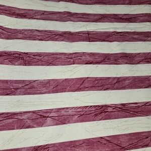 Reddish Pink & Cream Striped Cotton Fabric Flawed 3 Yards × 44 Inches